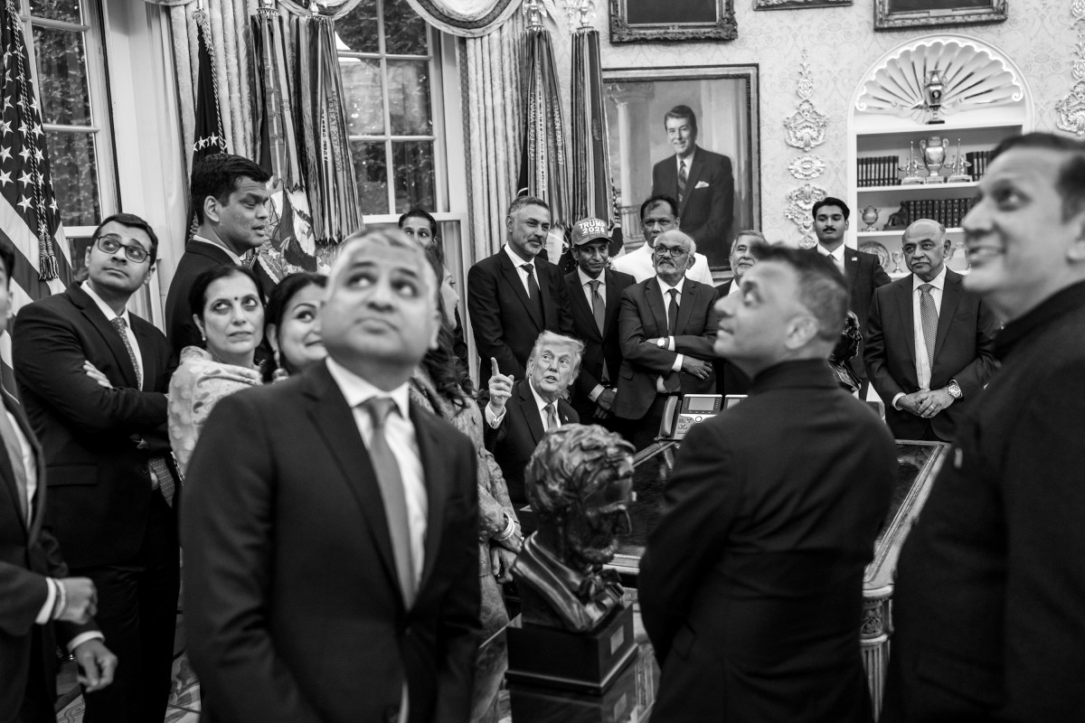 President Donald Trump participates in a Diwali celebration, Tuesday, October 21, 2025, in the Oval Office. (Official White House Photo by Molly Riley)