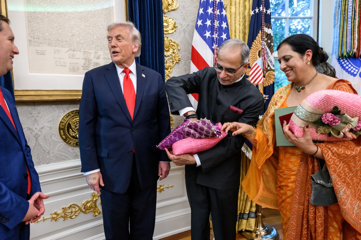 President Donald Trump participates in a Diwali celebration, Tuesday, October 21, 2025, in the Oval Office. (Official White House Photo by Molly Riley)
