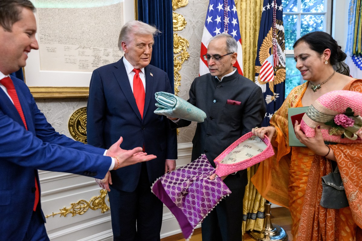 President Donald Trump participates in a Diwali celebration, Tuesday, October 21, 2025, in the Oval Office. (Official White House Photo by Molly Riley)