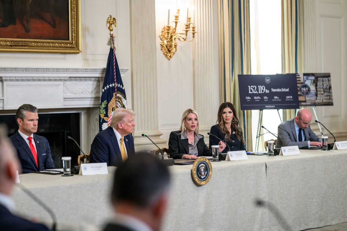 President Donald Trump attends a roundtable event launching the Homeland Security Task Force, Thursday, October 23, 2025, in the State Dining Room. (Official White House Photo by Molly Riley)