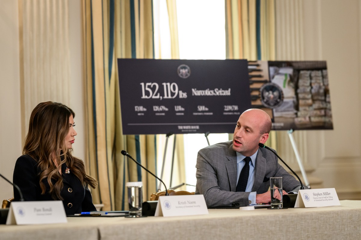 President Donald Trump attends a roundtable event launching the Homeland Security Task Force, Thursday, October 23, 2025, in the State Dining Room. (Official White House Photo by Molly Riley)