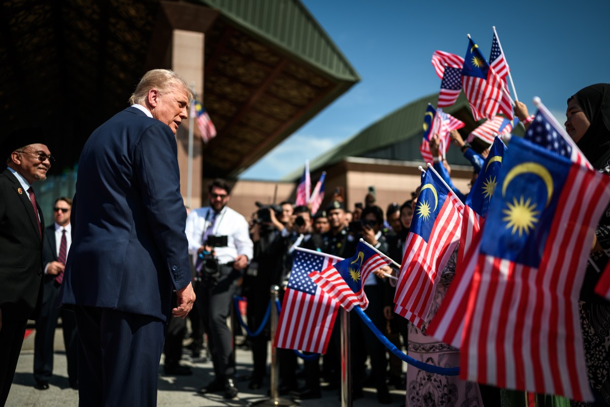 President Donald Trump participates in an arrival ceremony with Malaysian Prime Minister Anwar Ibrahim at Kuala Lumpur International Airport Sunday, October 25, 2025, in Kuala Lumpur, Malaysia. (Official White House Photo by Daniel Torok)