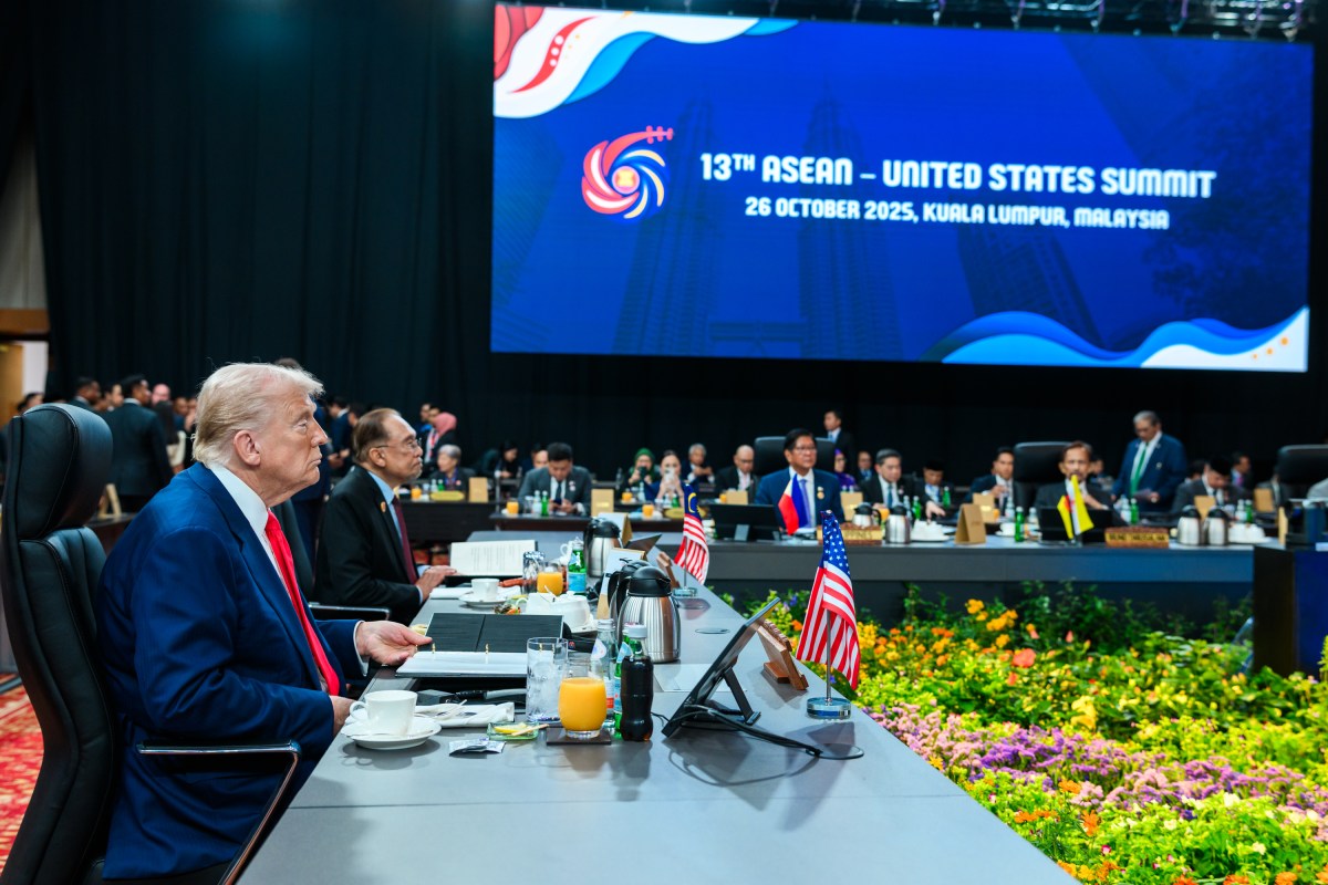 President Donald Trump attends the ASEAN Summit at the Kuala Lumpur Convention Center Sunday, October 25, 2025, in Kuala Lumpur, Malaysia. (Official White House Photo by Daniel Torok)