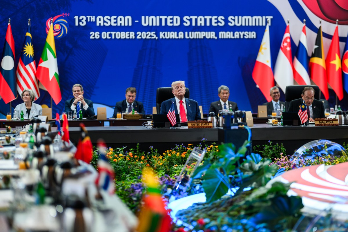 President Donald Trump attends the ASEAN Summit at the Kuala Lumpur Convention Center Sunday, October 25, 2025, in Kuala Lumpur, Malaysia. (Official White House Photo by Daniel Torok)