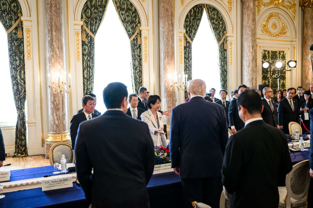 President Donald Trump participates in a bilateral meeting with Japanese Prime Minister Sanae Takaichi, Tuesday, October 28, 2025, at Akasaka Palace in Tokyo, Japan. (Official White House Photo by Daniel Torok)