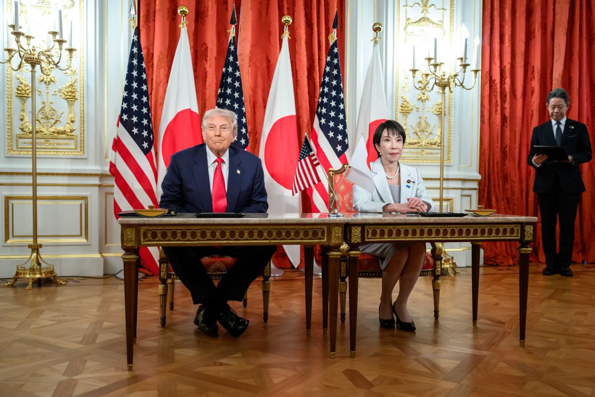 President Donald Trump participates in a signing ceremony with Japanese Prime Minister Sanae Takaichi, Tuesday, October 28, 2025, at Akasaka Palace in Tokyo, Japan. (Official White House Photo by Daniel Torok)
