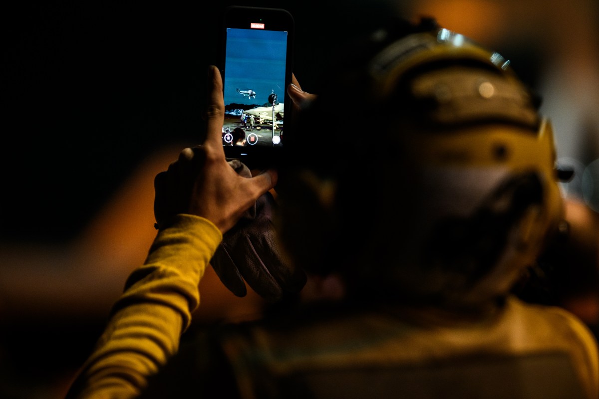 President Donald Trump greets U.S. Navy sailors after delivering a speech aboard the USS George Washington at Yokosuka Naval Base, Japan on Tuesday, October 28, 2025. (Official White House Photo by Daniel Torok)