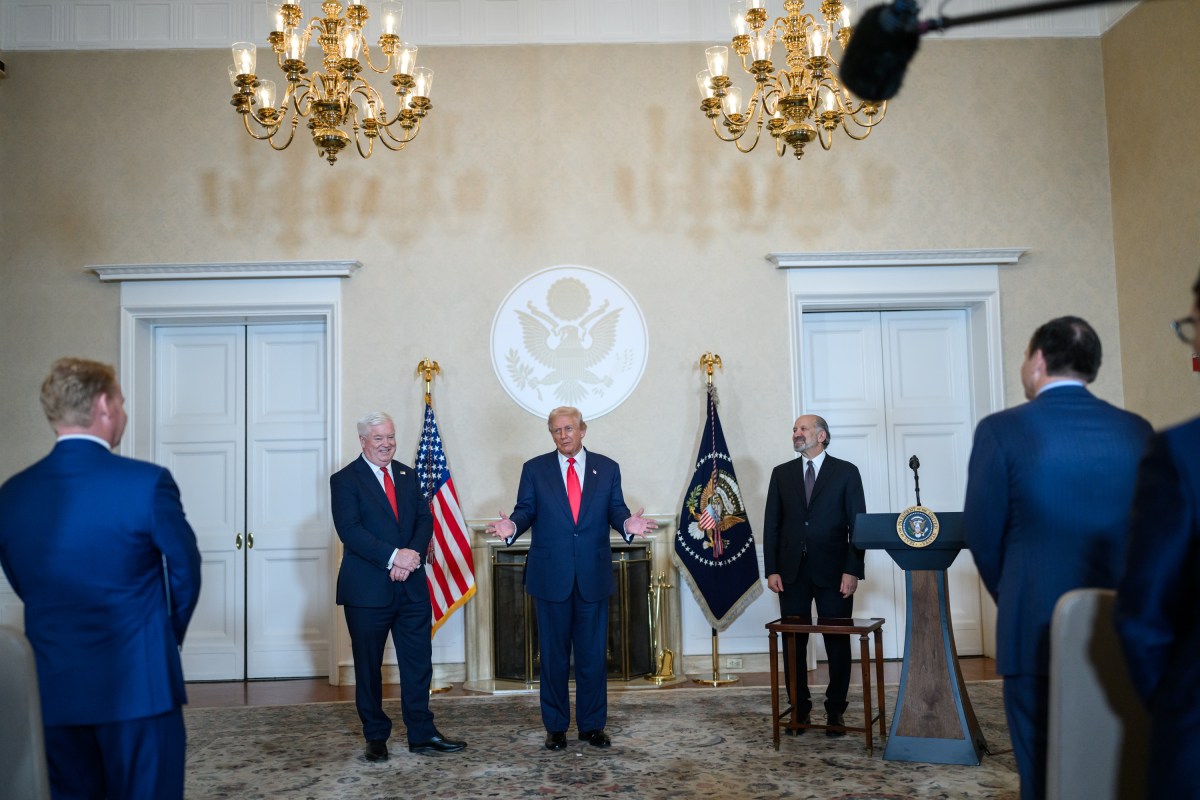 President Donald Trump poses for photos with business leaders at the ambassador’s residence in Tokyo, Japan on Tuesday, October 28, 2025. (Official White House Photo by Molly Riley)