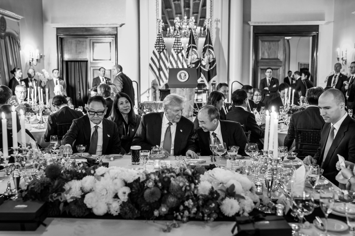 President Donald Trump attends a dinner with business leaders at the ambassador’s residence in Tokyo, Japan on Tuesday, October 28, 2025. (Official White House Photo by Molly Riley)