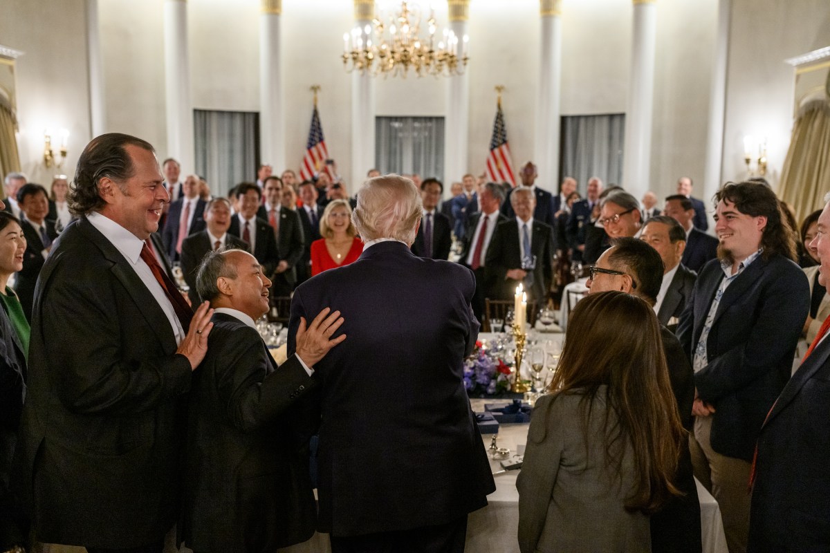 President Donald Trump attends a dinner with business leaders at the ambassador’s residence in Tokyo, Japan on Tuesday, October 28, 2025. (Official White House Photo by Molly Riley)