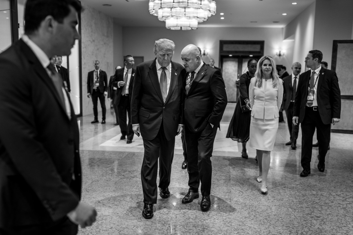 President Donald Trump talks with Prime Minister Christopher Luxon of New Zealand after a meeting at the Hilton Gyeongju, South Korea on Wednesday, October 29, 2025, on the margins of APEC 2025. (Official White House Photo by Daniel Torok)