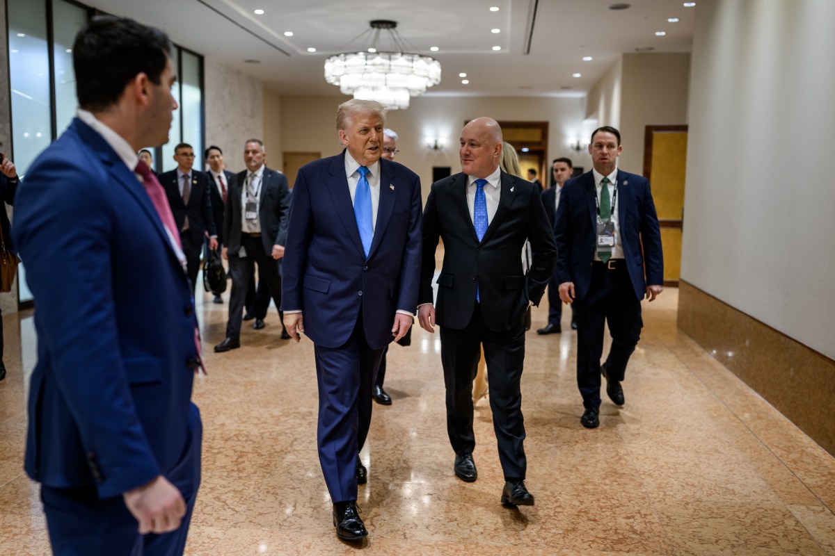 President Donald Trump talks with Prime Minister Christopher Luxon of New Zealand after a meeting at the Hilton Gyeongju, South Korea on Wednesday, October 29, 2025, on the margins of APEC 2025. (Official White House Photo by Daniel Torok)