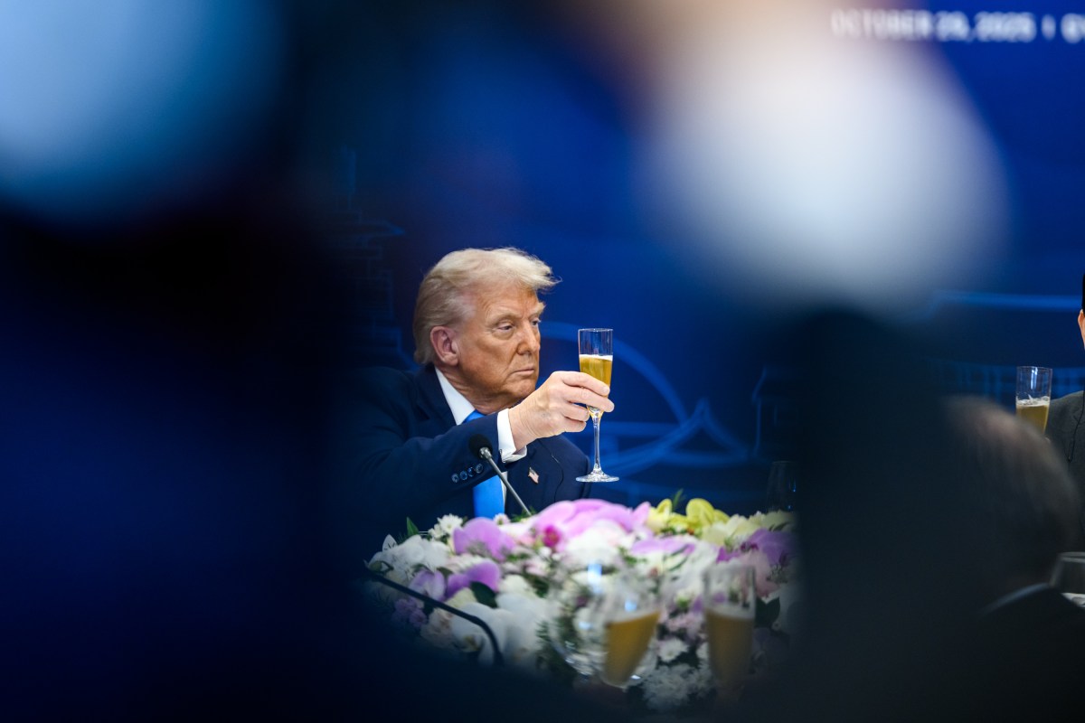 President Donald Trump attends a dinner in his honor hosted by President Lee Jae Myung of the Republic of Korea, on Wednesday, October 29, 2025, at the Hilton Hotel in Gyeongju, South Korea. (Official White House Photo by Daniel Torok)