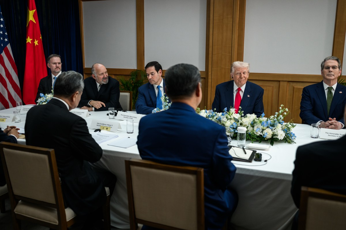 President Donald Trump participates in a bilateral meeting with Chinese President Xi Jinping at the Gimhae International Airport terminal, Thursday, October 30, 2025, in Busan, South Korea. (Official White House Photo by Daniel Torok)