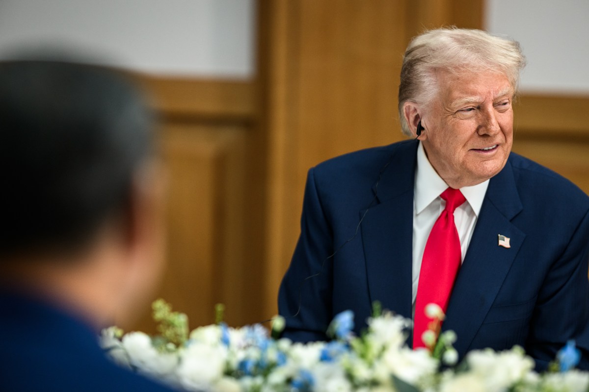 President Donald Trump participates in a bilateral meeting with Chinese President Xi Jinping at the Gimhae International Airport terminal, Thursday, October 30, 2025, in Busan, South Korea. (Official White House Photo by Daniel Torok)