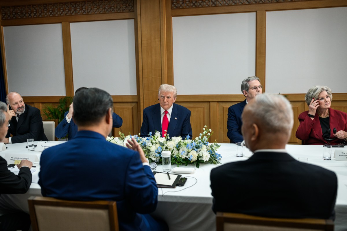 President Donald Trump participates in a bilateral meeting with Chinese President Xi Jinping at the Gimhae International Airport terminal, Thursday, October 30, 2025, in Busan, South Korea. (Official White House Photo by Daniel Torok)