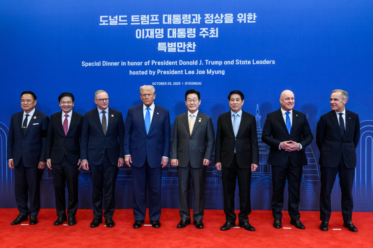 President Donald Trump attends a dinner in his honor hosted by President Lee Jae Myung of the Republic of Korea, on Wednesday, October 29, 2025, at the Hilton Hotel in Gyeongju, South Korea. (Official White House Photo by Molly Riley)