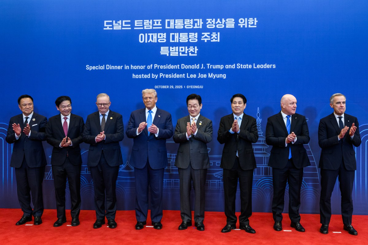 President Donald Trump attends a dinner in his honor hosted by President Lee Jae Myung of the Republic of Korea, on Wednesday, October 29, 2025, at the Hilton Hotel in Gyeongju, South Korea. (Official White House Photo by Molly Riley)