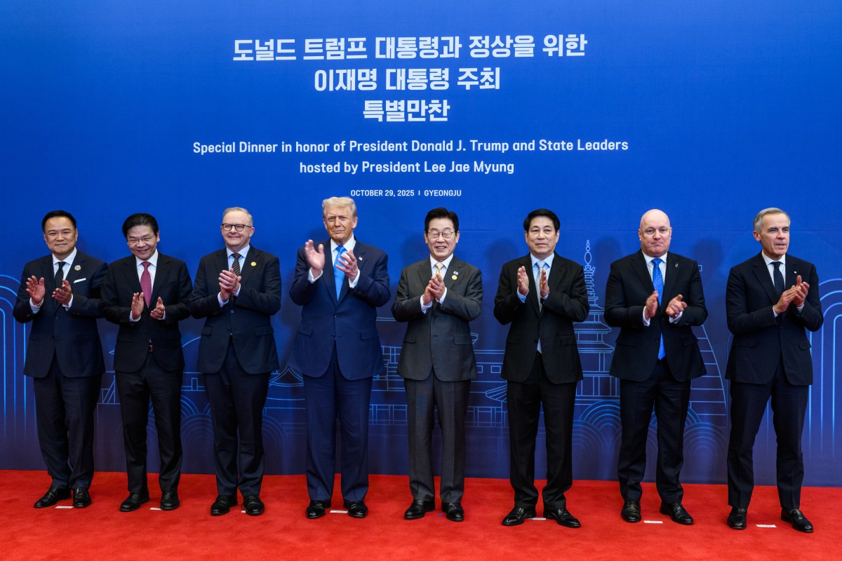 President Donald Trump attends a dinner in his honor hosted by President Lee Jae Myung of the Republic of Korea, on Wednesday, October 29, 2025, at the Hilton Hotel in Gyeongju, South Korea. (Official White House Photo by Molly Riley)