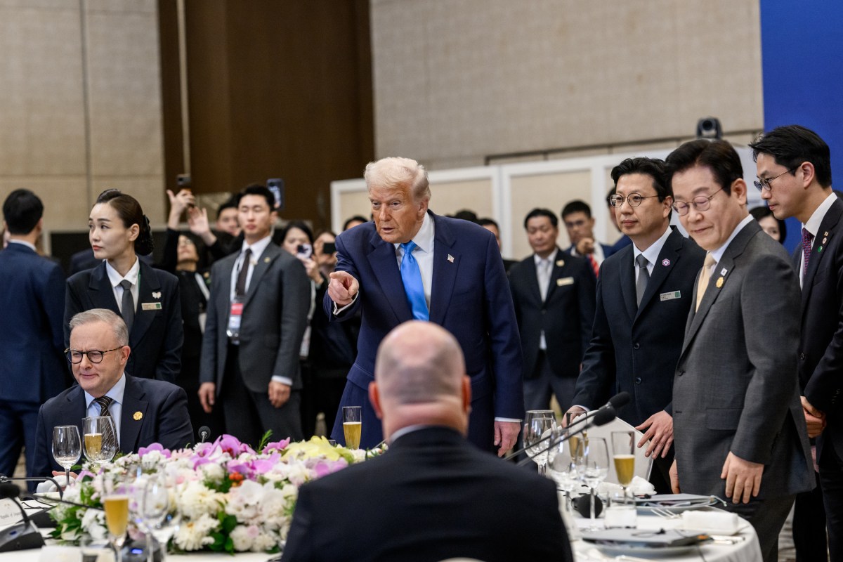 President Donald Trump attends a dinner in his honor hosted by President Lee Jae Myung of the Republic of Korea, on Wednesday, October 29, 2025, at the Hilton Hotel in Gyeongju, South Korea. (Official White House Photo by Molly Riley)