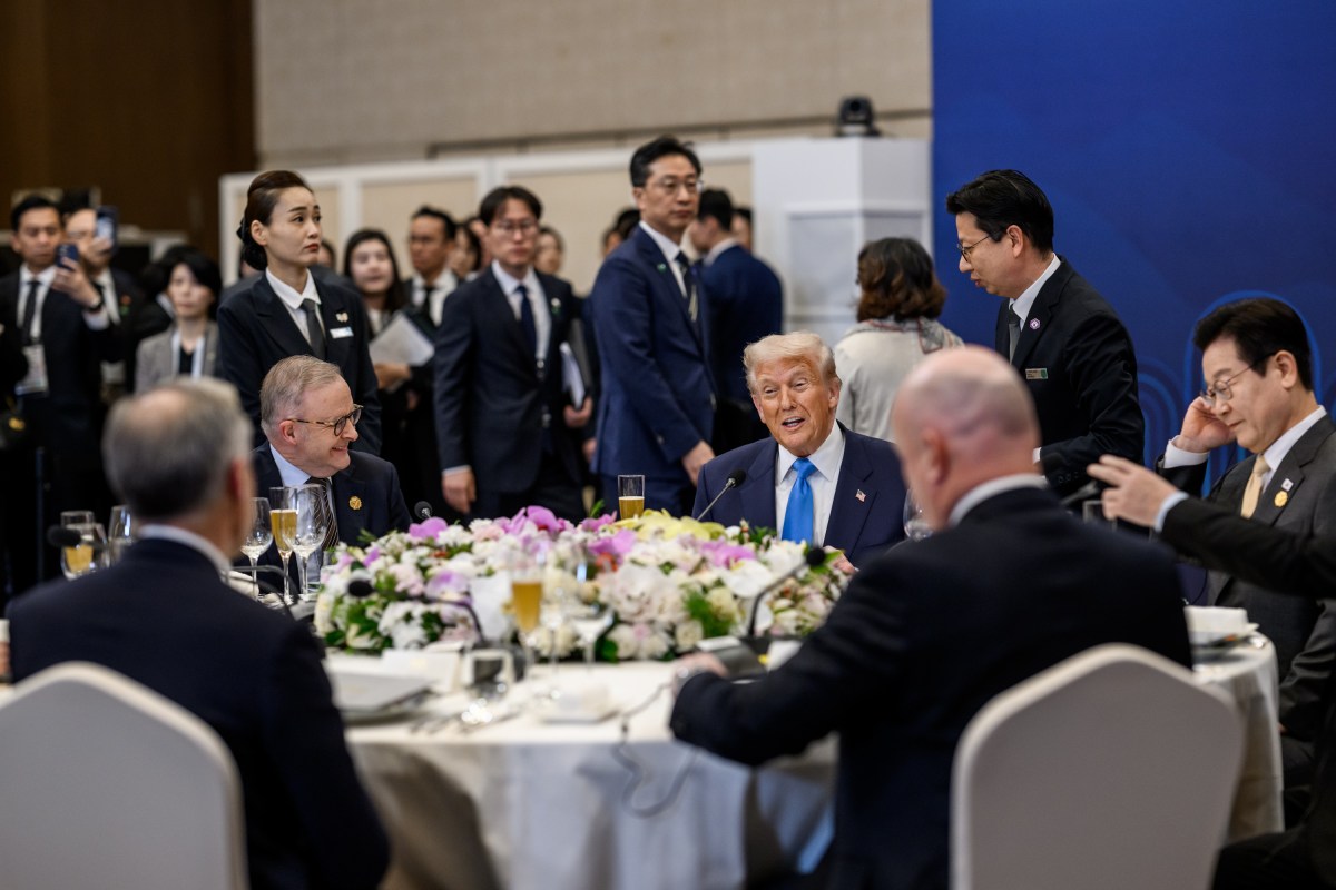 President Donald Trump attends a dinner in his honor hosted by President Lee Jae Myung of the Republic of Korea, on Wednesday, October 29, 2025, at the Hilton Hotel in Gyeongju, South Korea. (Official White House Photo by Molly Riley)