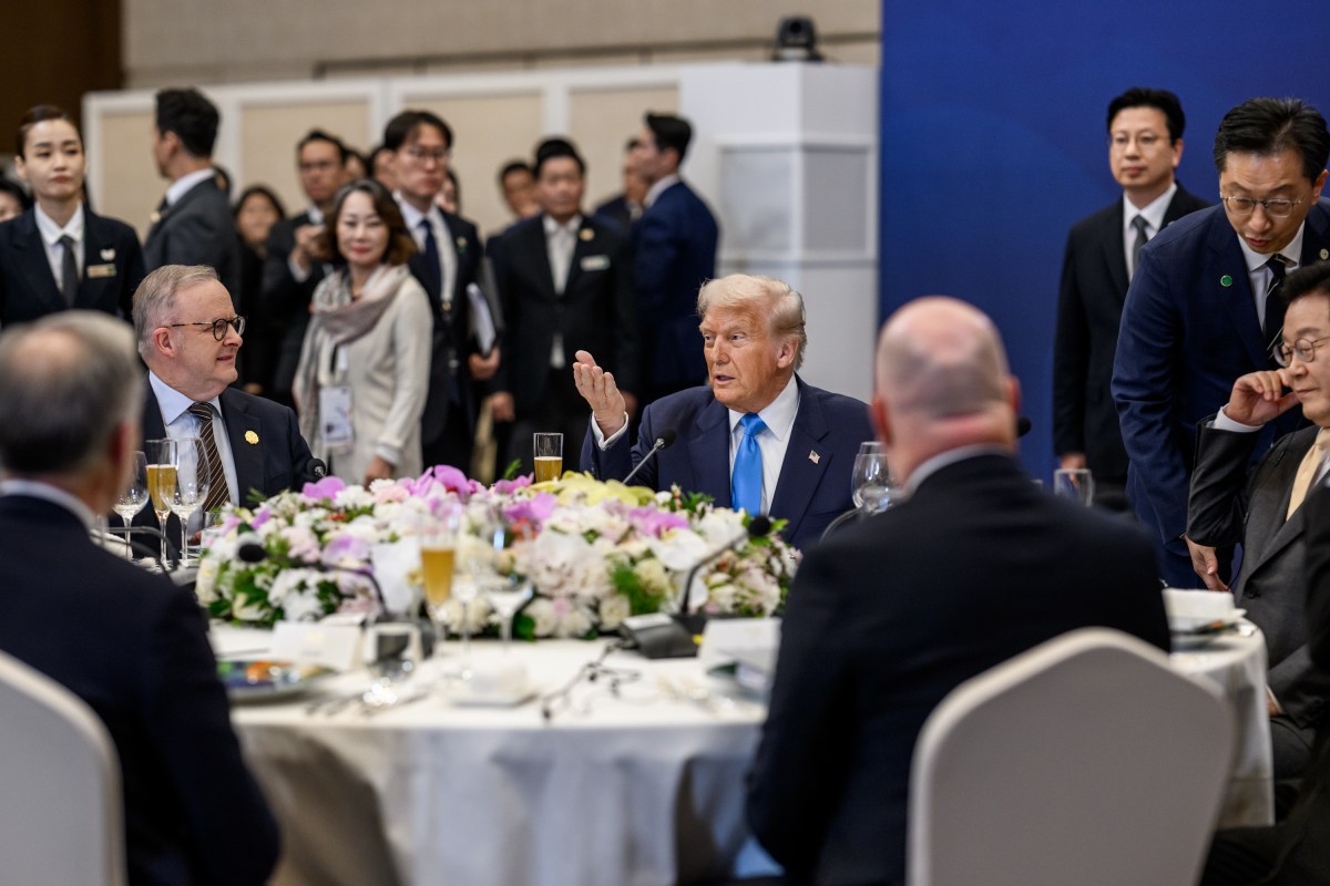President Donald Trump attends a dinner in his honor hosted by President Lee Jae Myung of the Republic of Korea, on Wednesday, October 29, 2025, at the Hilton Hotel in Gyeongju, South Korea. (Official White House Photo by Molly Riley)