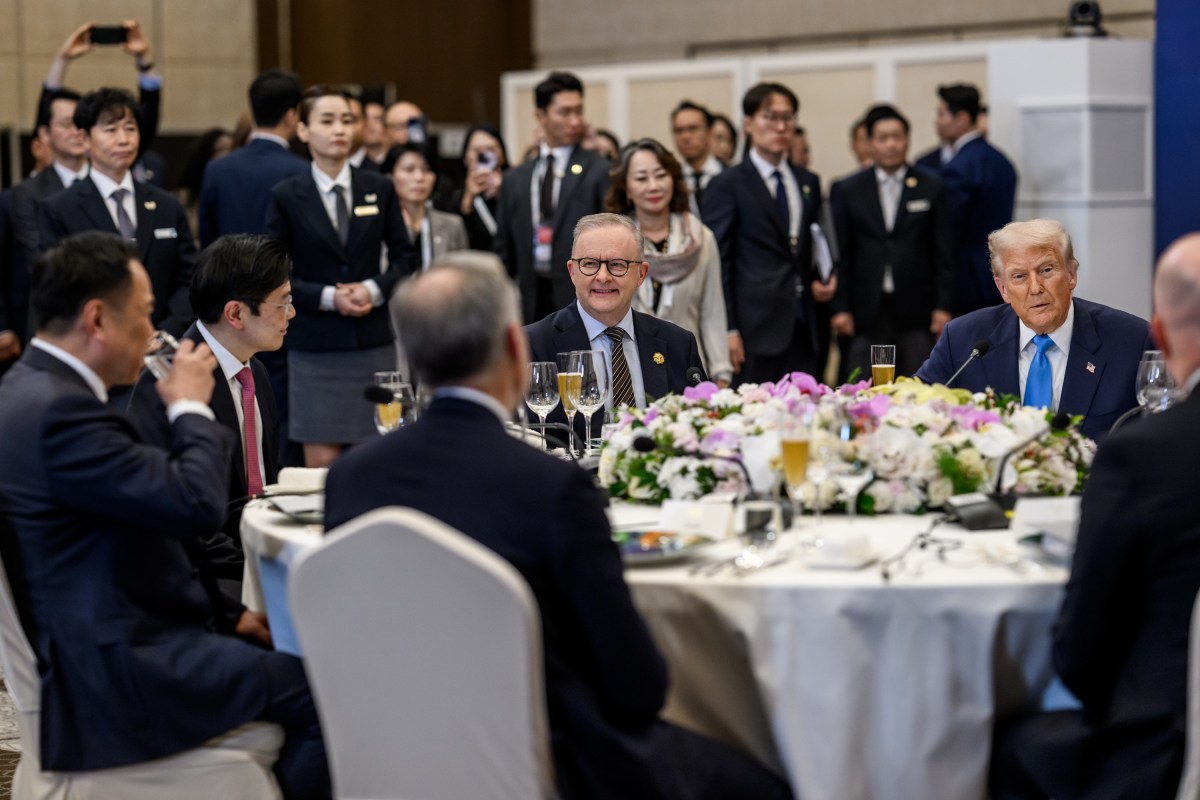 President Donald Trump attends a dinner in his honor hosted by President Lee Jae Myung of the Republic of Korea, on Wednesday, October 29, 2025, at the Hilton Hotel in Gyeongju, South Korea. (Official White House Photo by Molly Riley)