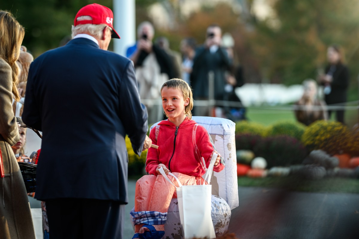 President Donald Trump and First Lady Melania Trump participate in a Halloween event on the South Lawn of the White House, Thursday, October 30, 2025. (Official White House Photo by Daniel Torok)