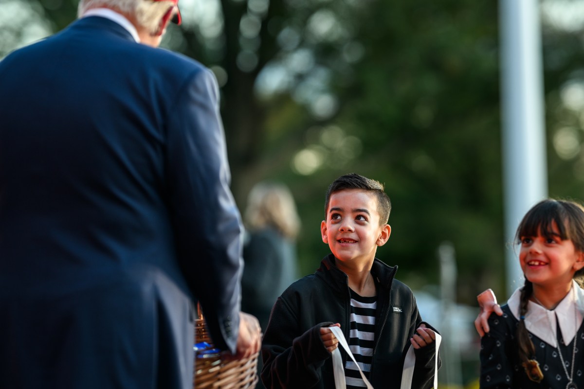 President Donald Trump and First Lady Melania Trump participate in a Halloween event on the South Lawn of the White House, Thursday, October 30, 2025. (Official White House Photo by Daniel Torok)