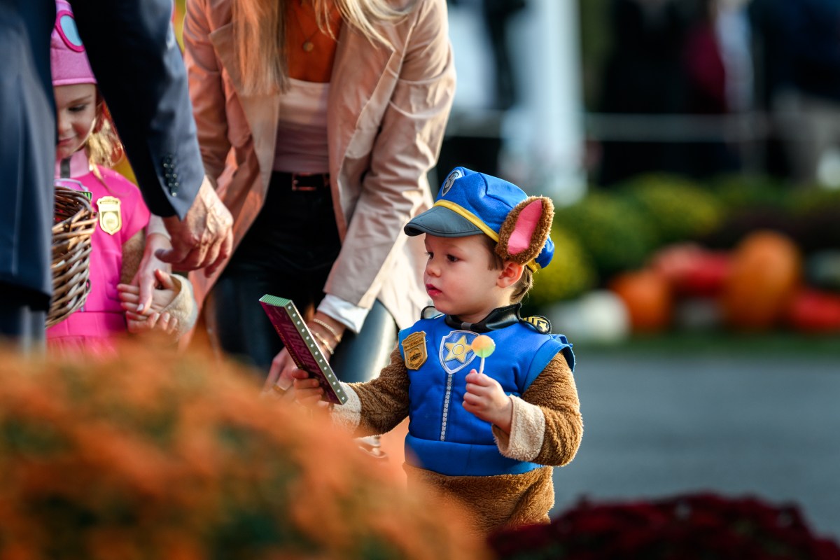 President Donald Trump and First Lady Melania Trump participate in a Halloween event on the South Lawn of the White House, Thursday, October 30, 2025. (Official White House Photo by Daniel Torok)
