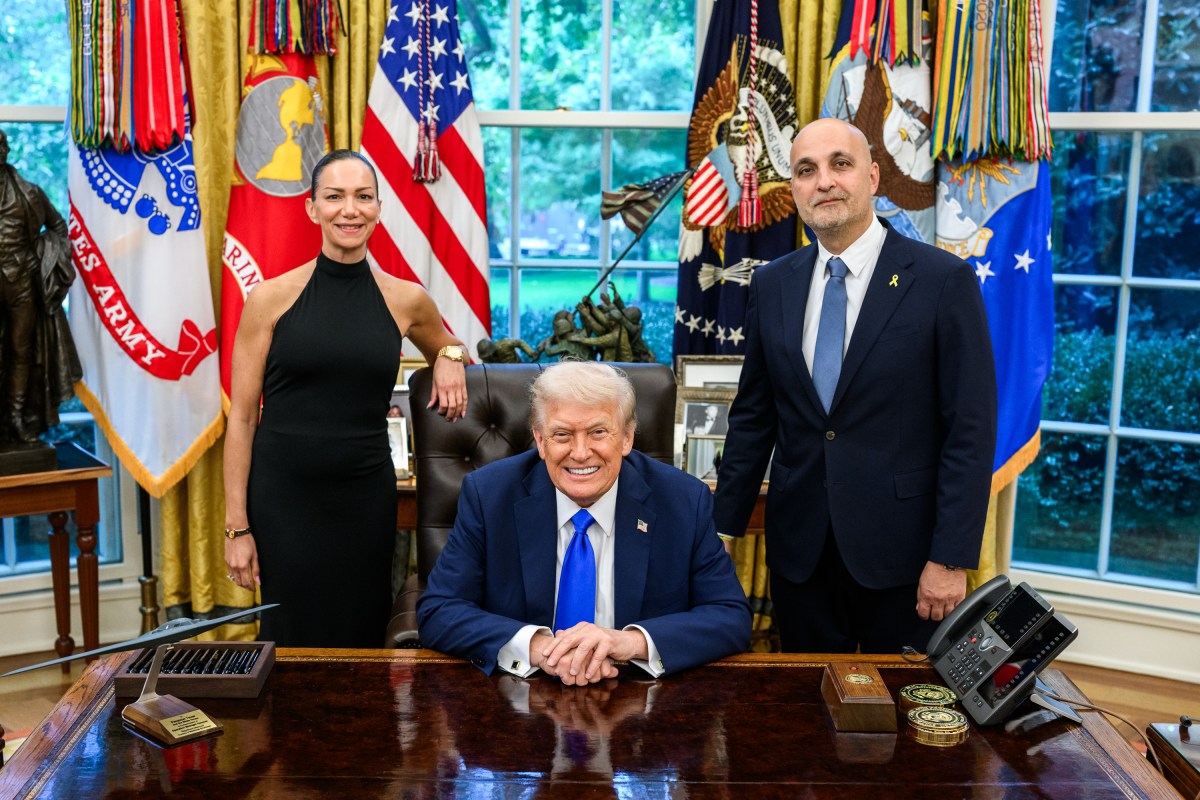 President Donald Trump meets with freed American-Israeli hostage Edan Alexander and others to mark the second anniversary of the Hamas-led terror attacks on Israel, Tuesday, October 7, 2025, in the Oval Office. (Official White House Photo by Daniel Torok)