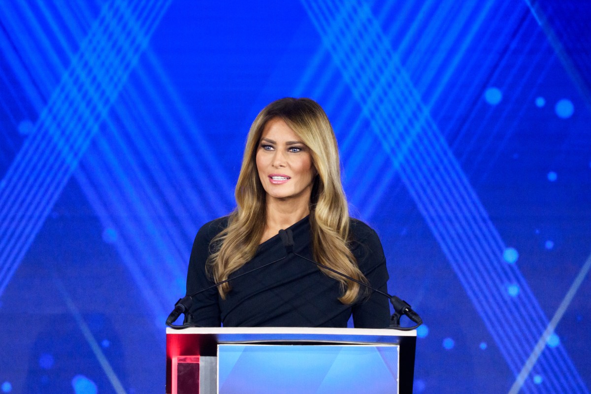 First Lady Melania Trump delivers remarks after receiving the “Patriot of the Year” award at the Fox Nation Patriot Awards Ceremony in Brookeville, NY, Thursday, November 6, 2025.(Official White House Photo by Andrea Hanks)