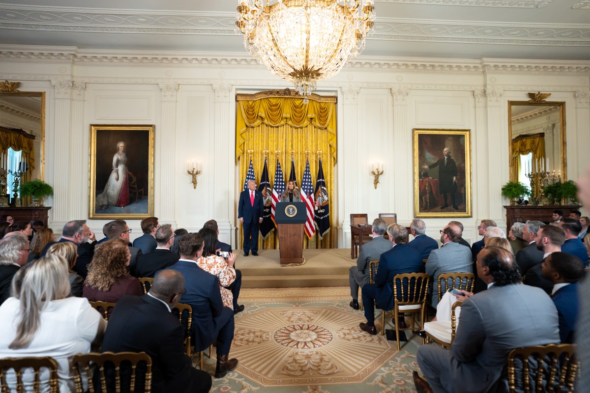 First Lady Melania Trump delivers remarks at a “Fostering the Future” event in the East Room of the White House, Thursday, November 13, 2025. (Official White House Photo by Andrea Hanks)