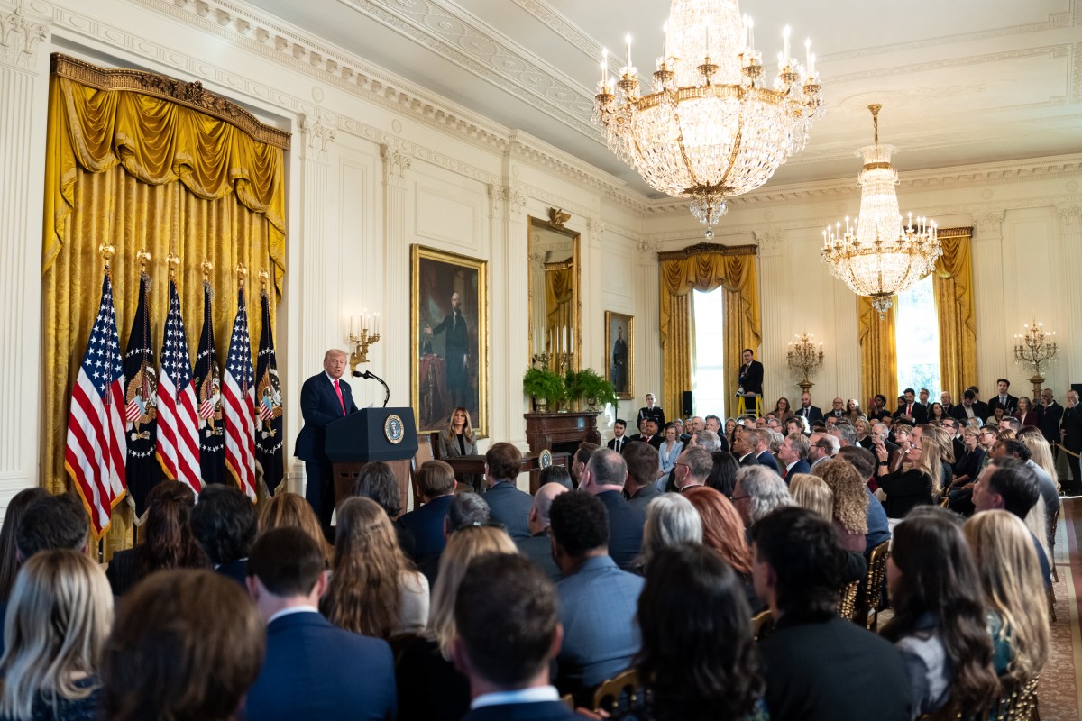 President Donald Trump delivers remarks at a “Fostering the Future” event in the East Room of the White House, Thursday, November 13, 2025. (Official White House Photo by Andrea Hanks)