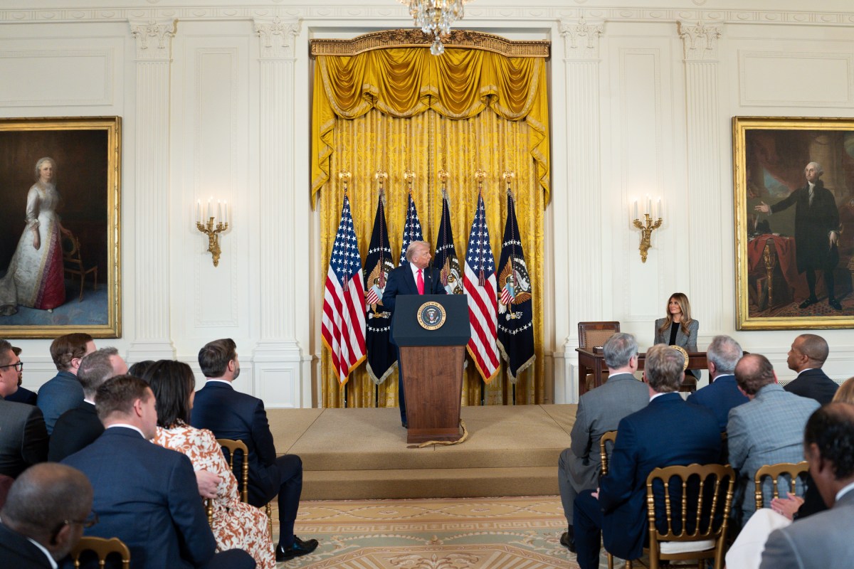 President Donald Trump delivers remarks at a “Fostering the Future” event in the East Room of the White House, Thursday, November 13, 2025. (Official White House Photo by Andrea Hanks)