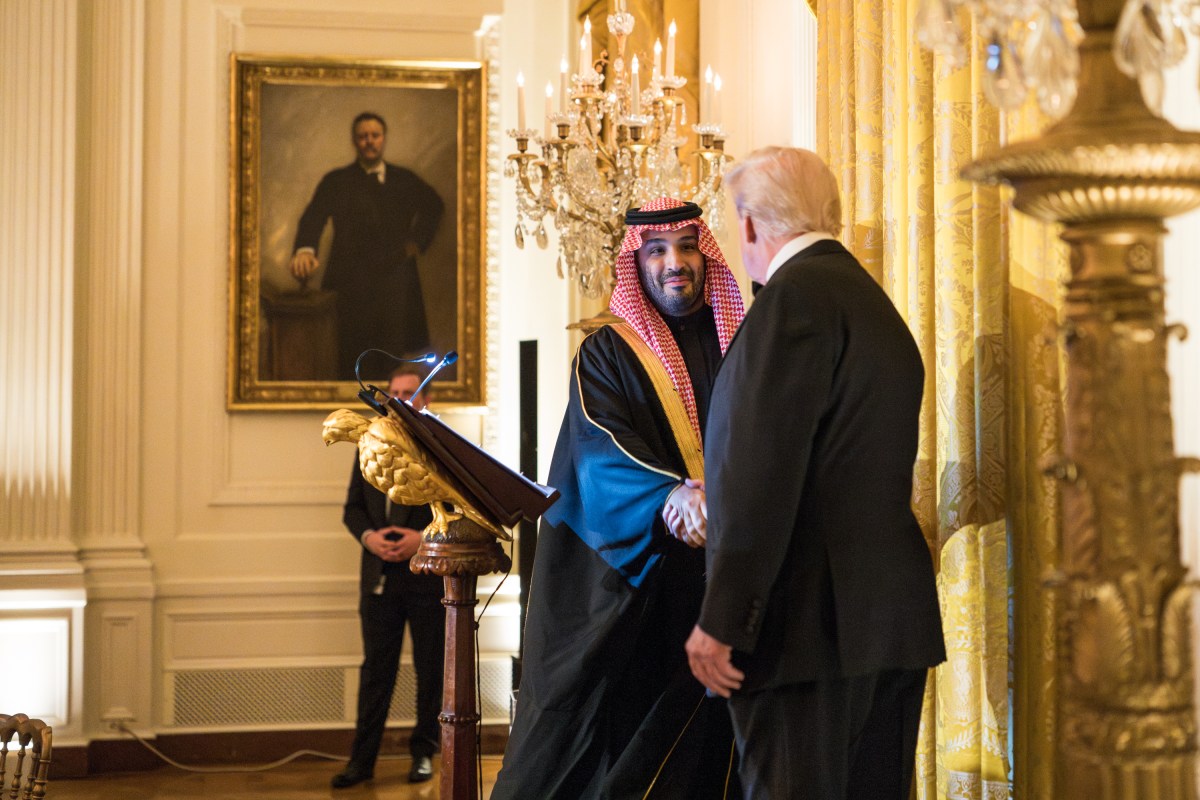 Crown Prince and Prime Minister Mohammed bin Salman Al Saud of Saudi Arabia delivers remarks at a dinner held in his honor, Tuesday, November 18, 2025, in the East Room of the White House. (Official White House Photo by Andrea Hanks)