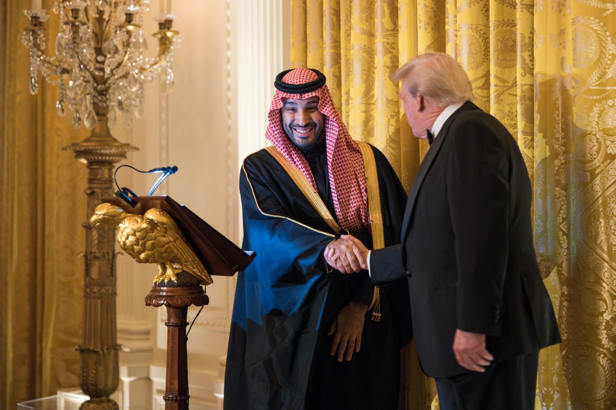 Crown Prince and Prime Minister Mohammed bin Salman Al Saud of Saudi Arabia delivers remarks at a dinner held in his honor, Tuesday, November 18, 2025, in the East Room of the White House. (Official White House Photo by Andrea Hanks)