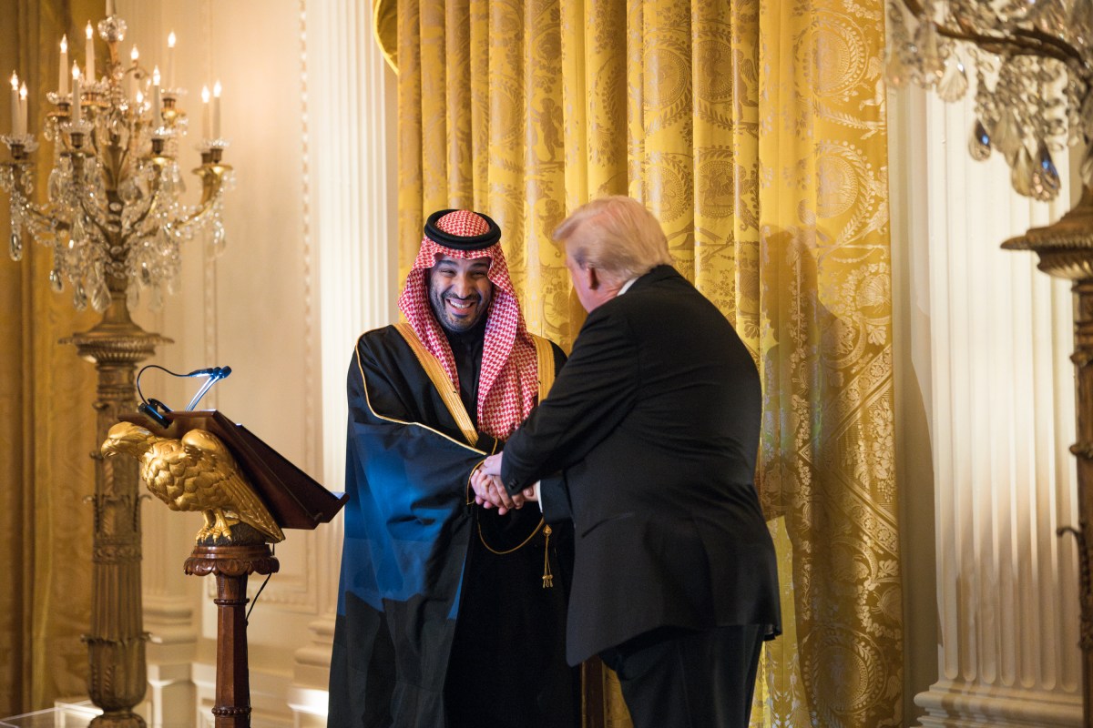 Crown Prince and Prime Minister Mohammed bin Salman Al Saud of Saudi Arabia delivers remarks at a dinner held in his honor, Tuesday, November 18, 2025, in the East Room of the White House. (Official White House Photo by Andrea Hanks)