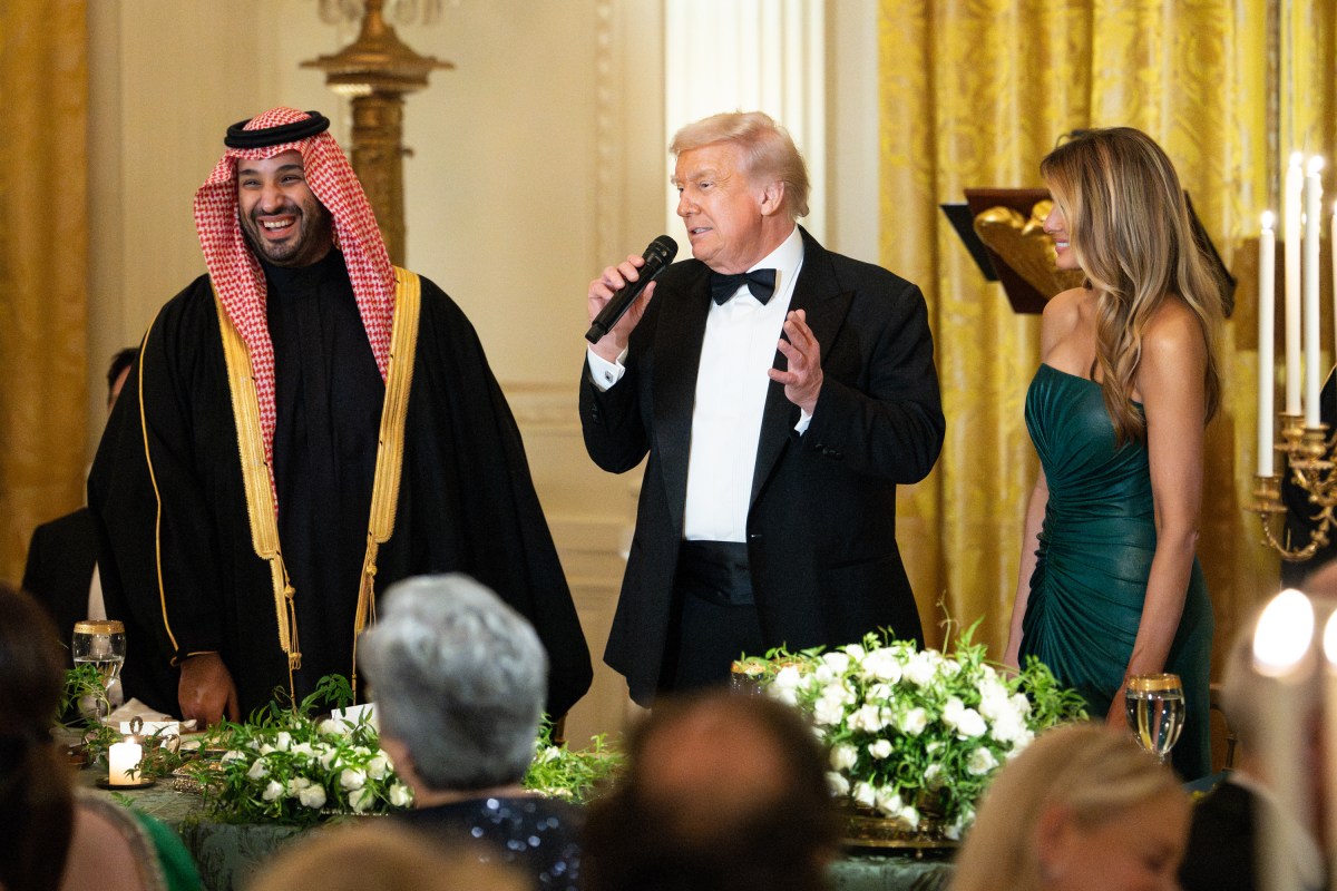President Donald Trump delivers remarks at a dinner for Crown Prince and Prime Minister Mohammed bin Salman Al Saud of Saudi Arabia, Tuesday, November 18, 2025, in the East Room of the White House. (Official White House Photo by Andrea Hanks)