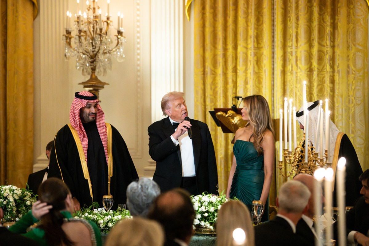 President Donald Trump delivers remarks at a dinner for Crown Prince and Prime Minister Mohammed bin Salman Al Saud of Saudi Arabia, Tuesday, November 18, 2025, in the East Room of the White House. (Official White House Photo by Andrea Hanks)