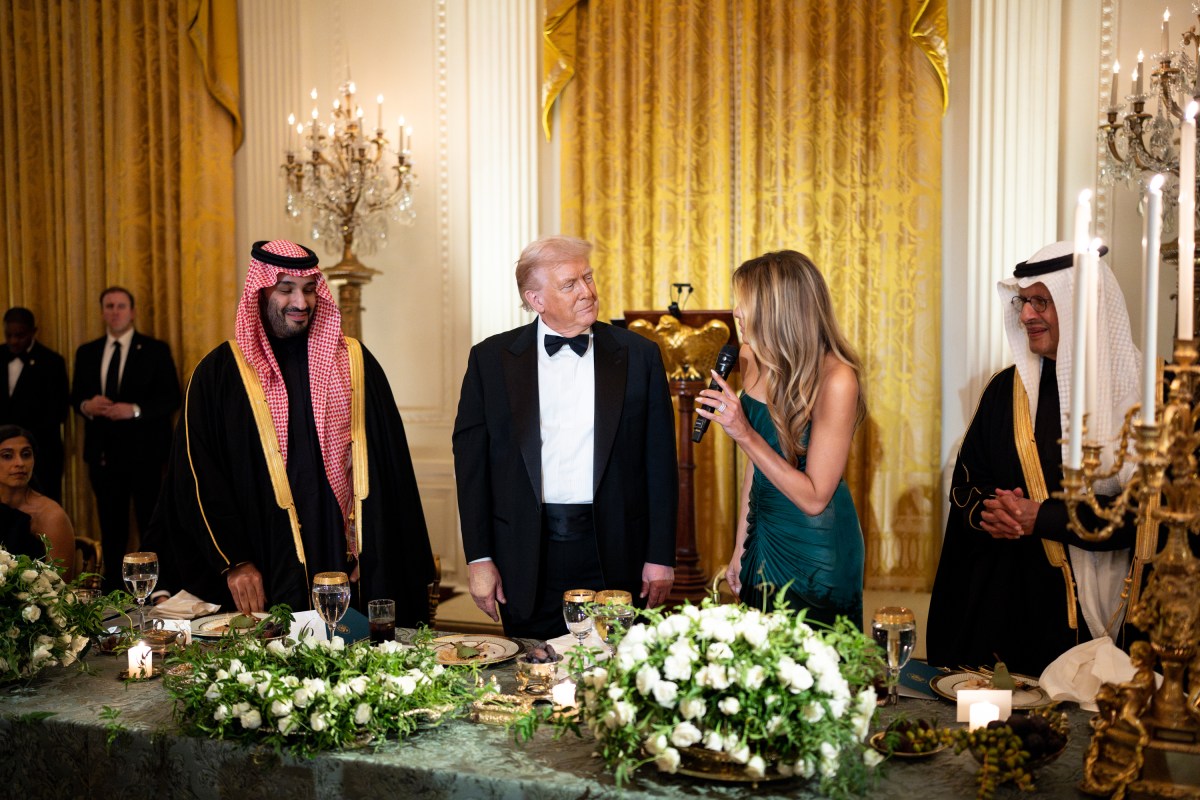 First Lady Melania Trump delivers remarks at a dinner for Crown Prince and Prime Minister Mohammed bin Salman Al Saud of Saudi Arabia, Tuesday, November 18, 2025, in the East Room of the White House. (Official White House Photo by Andrea Hanks)
