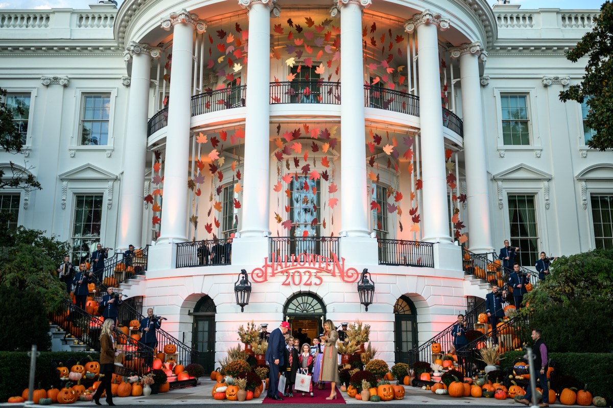 President Donald Trump and First Lady Melania Trump participate in a Halloween event on the South Lawn of the White House, Thursday, October 30, 2025. (Official White House Photo by Daniel Torok)