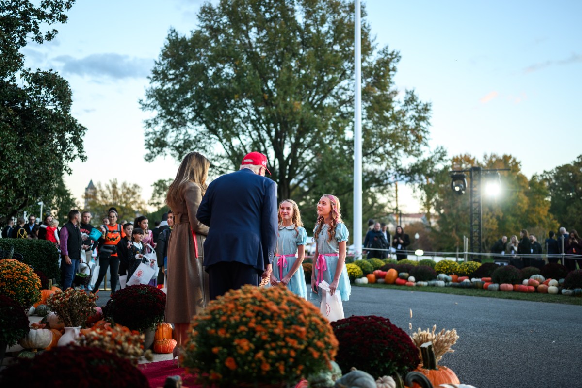 President Donald Trump and First Lady Melania Trump participate in a Halloween event on the South Lawn of the White House, Thursday, October 30, 2025. (Official White House Photo by Daniel Torok)