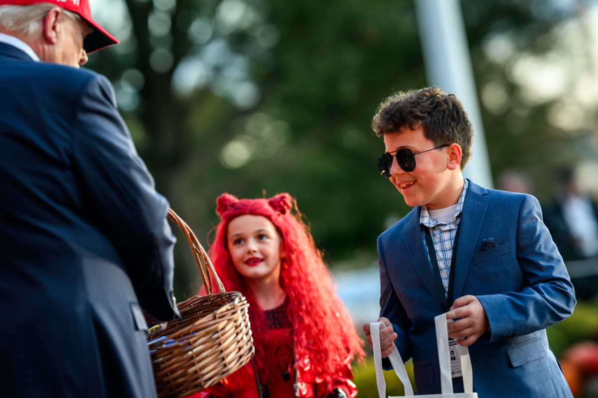 President Donald Trump and First Lady Melania Trump participate in a Halloween event on the South Lawn of the White House, Thursday, October 30, 2025. (Official White House Photo by Daniel Torok)