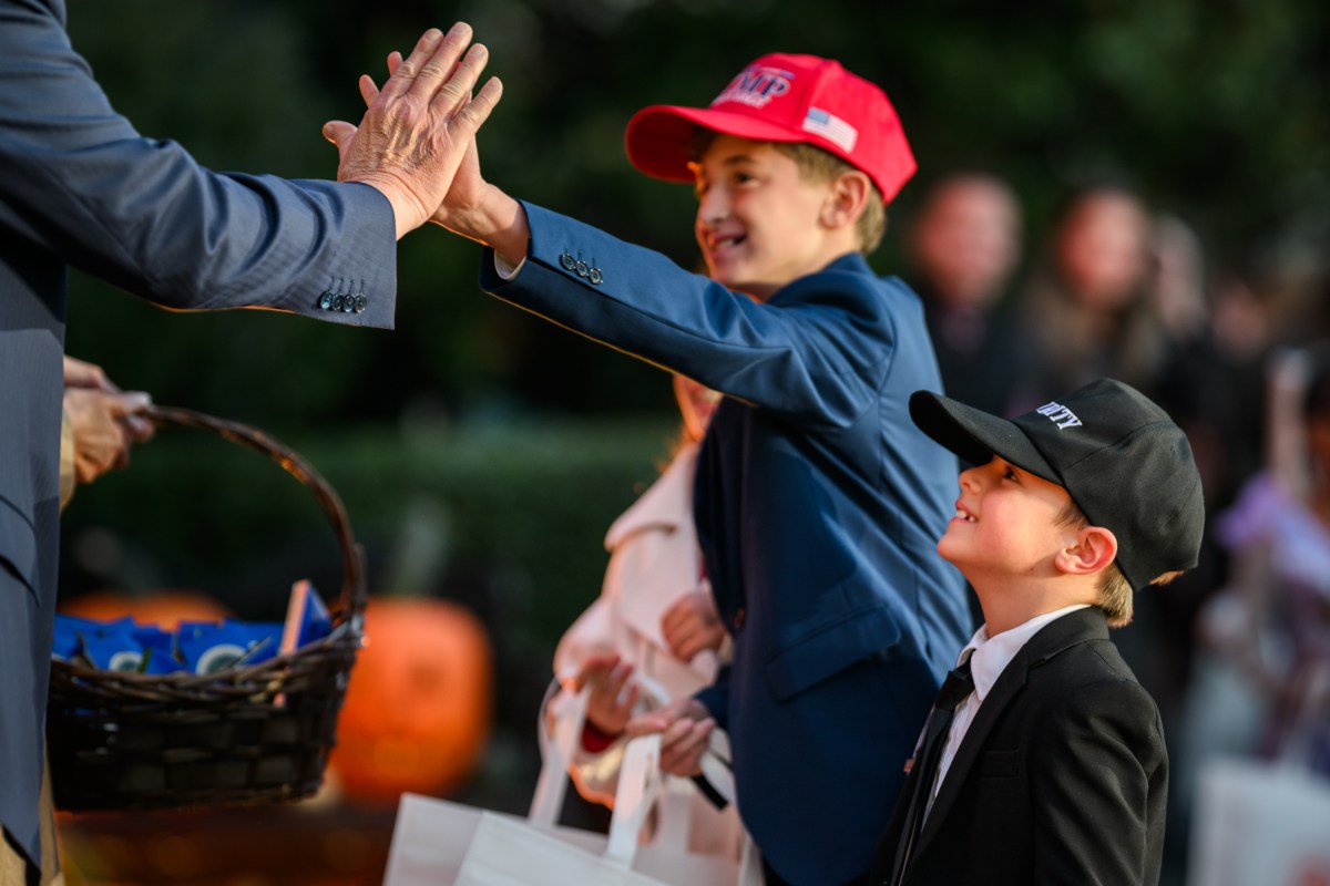 President Donald Trump and First Lady Melania Trump participate in a Halloween event on the South Lawn of the White House, Thursday, October 30, 2025. (Official White House Photo by Daniel Torok)