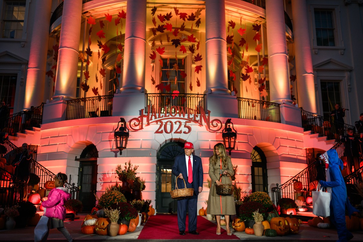 President Donald Trump and First Lady Melania Trump participate in a Halloween event on the South Lawn of the White House, Thursday, October 30, 2025. (Official White House Photo by Daniel Torok)