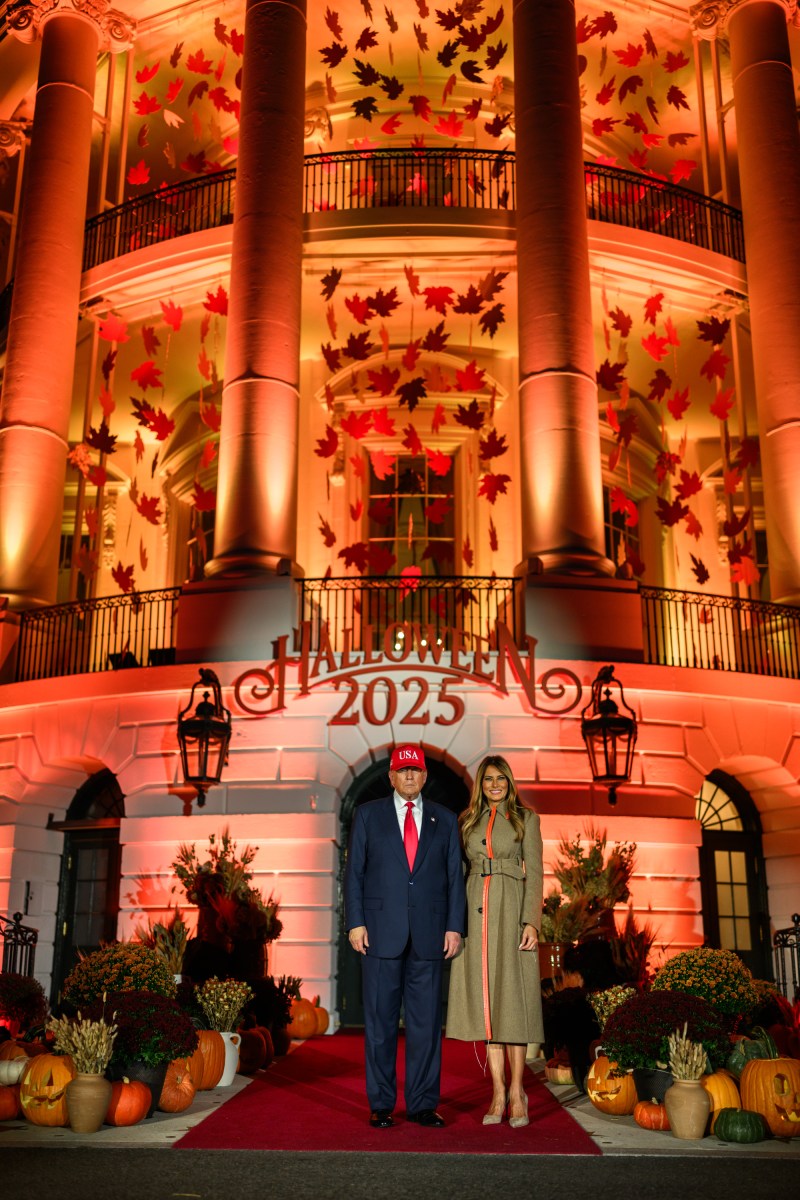 President Donald Trump and First Lady Melania Trump participate in a Halloween event on the South Lawn of the White House, Thursday, October 30, 2025. (Official White House Photo by Daniel Torok)