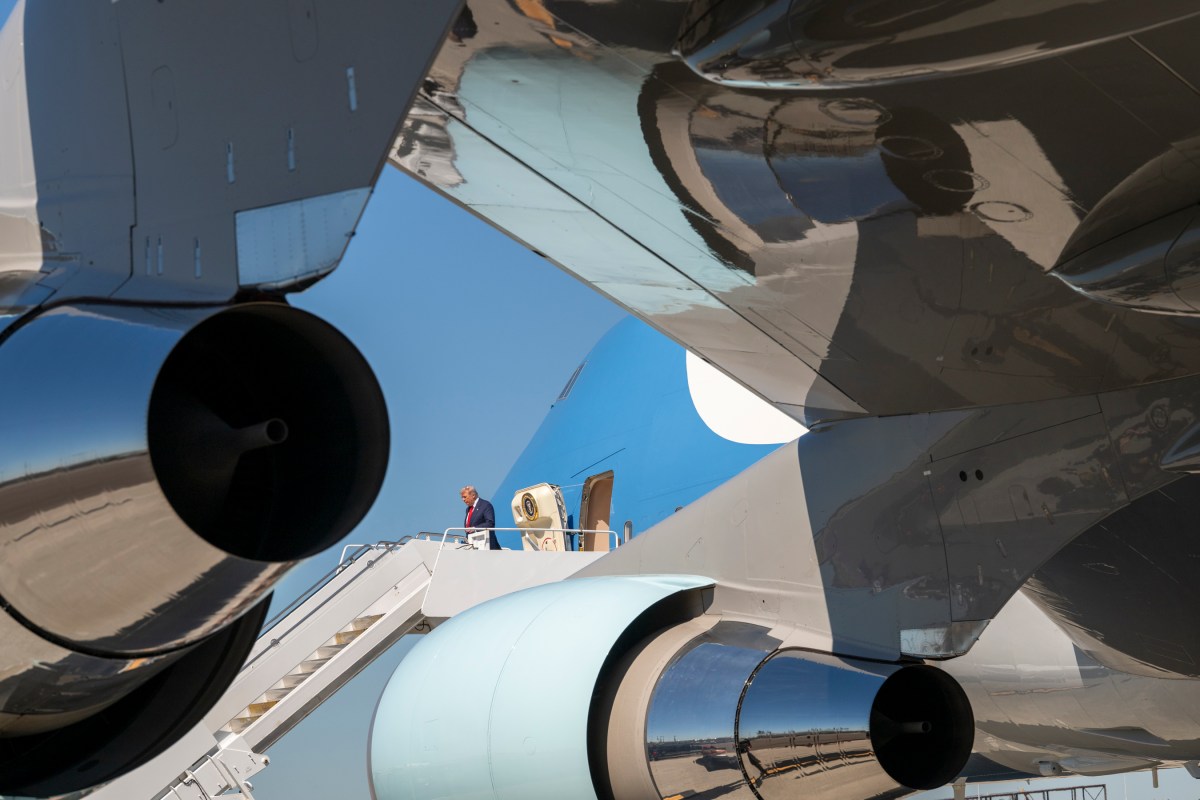 President Donald Trump disembarks Air Force One at Palm Beach International Airport, Florida on Friday, October 31, 2025, and departs for the Mar-a-Lago Club.(Official White House Photo by Joyce N. Boghosian)