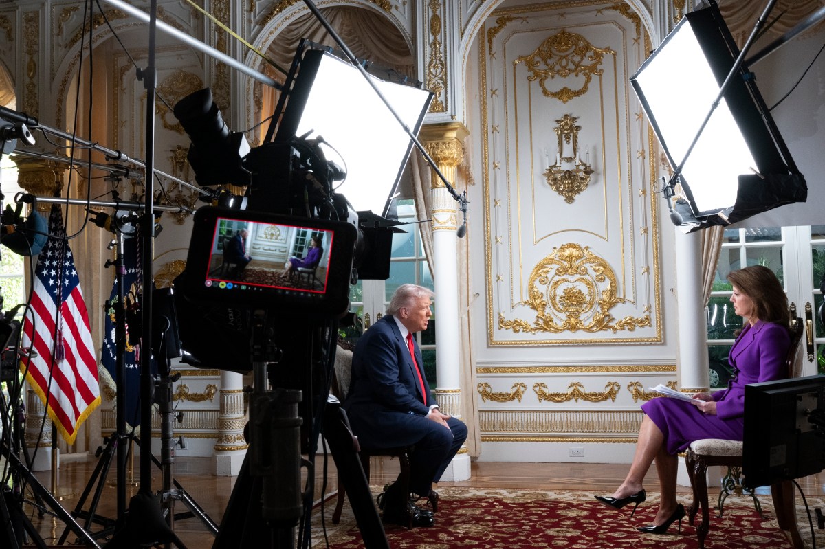 President Donald Trump participates in a “60 Minutes” interview with Norah O’Donnell, Friday, October 31, 2025, at the Mar-a-Lago Club in Palm Beach, Florida.(Official White House Photo by Joyce N. Boghosian)