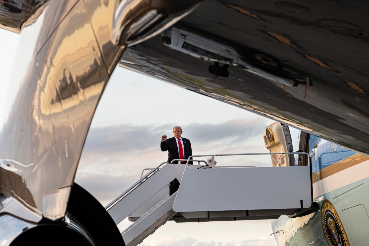 President Donald Trump boards Air Force One at Palm Beach International Airport, Florida on Sunday, November 2, 2025.(Official White House Photo by Joyce N. Boghosian)